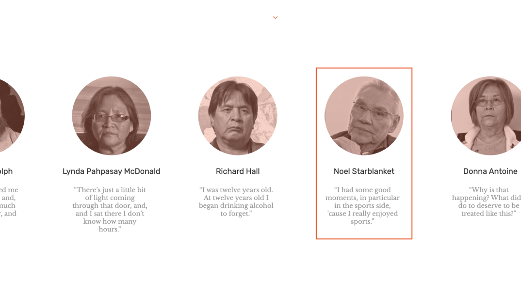 Stories section from Visualizing Canada’s Indian Residential Schools