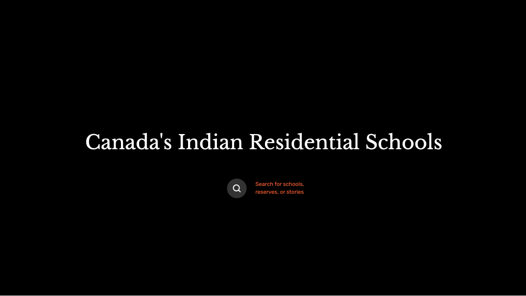 Hero image showing Visualizing Canada’s Indian Residential Schools